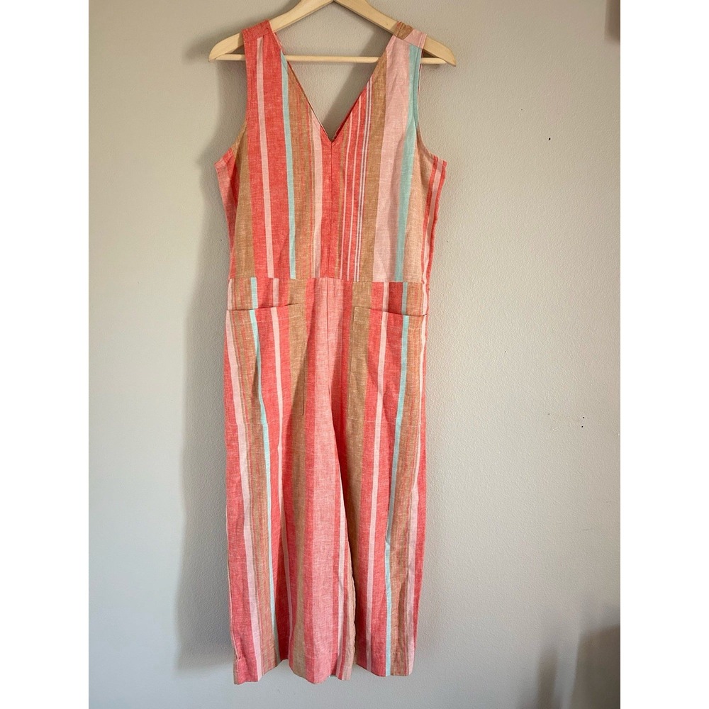 Beach Lunch Lounge Collection Romper Linen Comfy Pastel Color Women's Large M-14